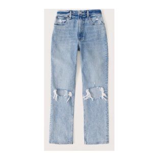 Abercrombie & Fitch Curve Love Ultra High Rise 90s Straight Jean, Size 27